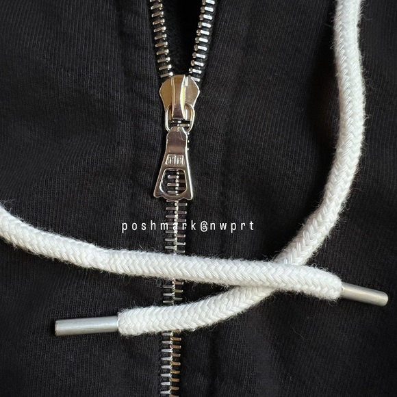 JOHN ELLIOTT Boca Zip Up Cropped Hoodie Black Jacket Sweatshirt 1 XS S Small - Picture 3 of 10